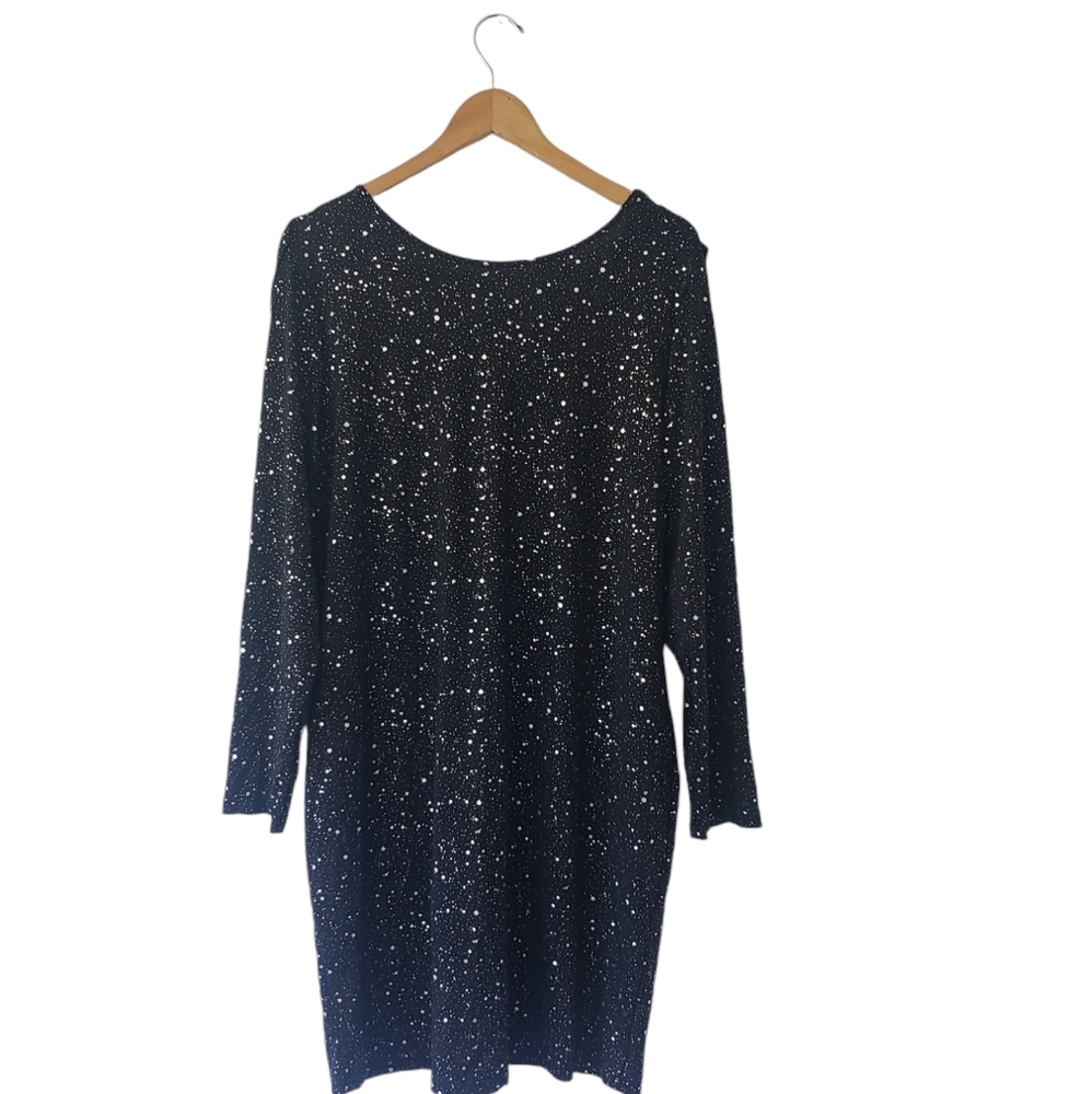 SHEIN Dress. Black and White. Size 3X. Speckled. Open Back. Black Dress.…